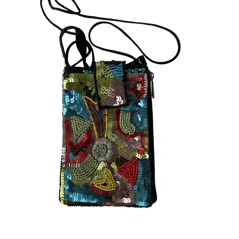 Bamboo Trading Co Club Bag Lot 3 Beaded Phone Crossbody Evening Bag Convertible